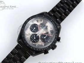 0128 Speedmaster Black Benom PVD Moon RMF Best Edition on PVD Bracelet Lemania HW WrinkleFree 7727